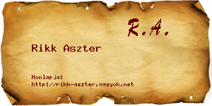 Rikk Aszter névjegykártya